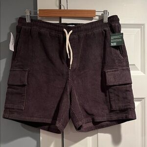 RSQ Men's Corduroy Cargo Shorts - Dark Grey